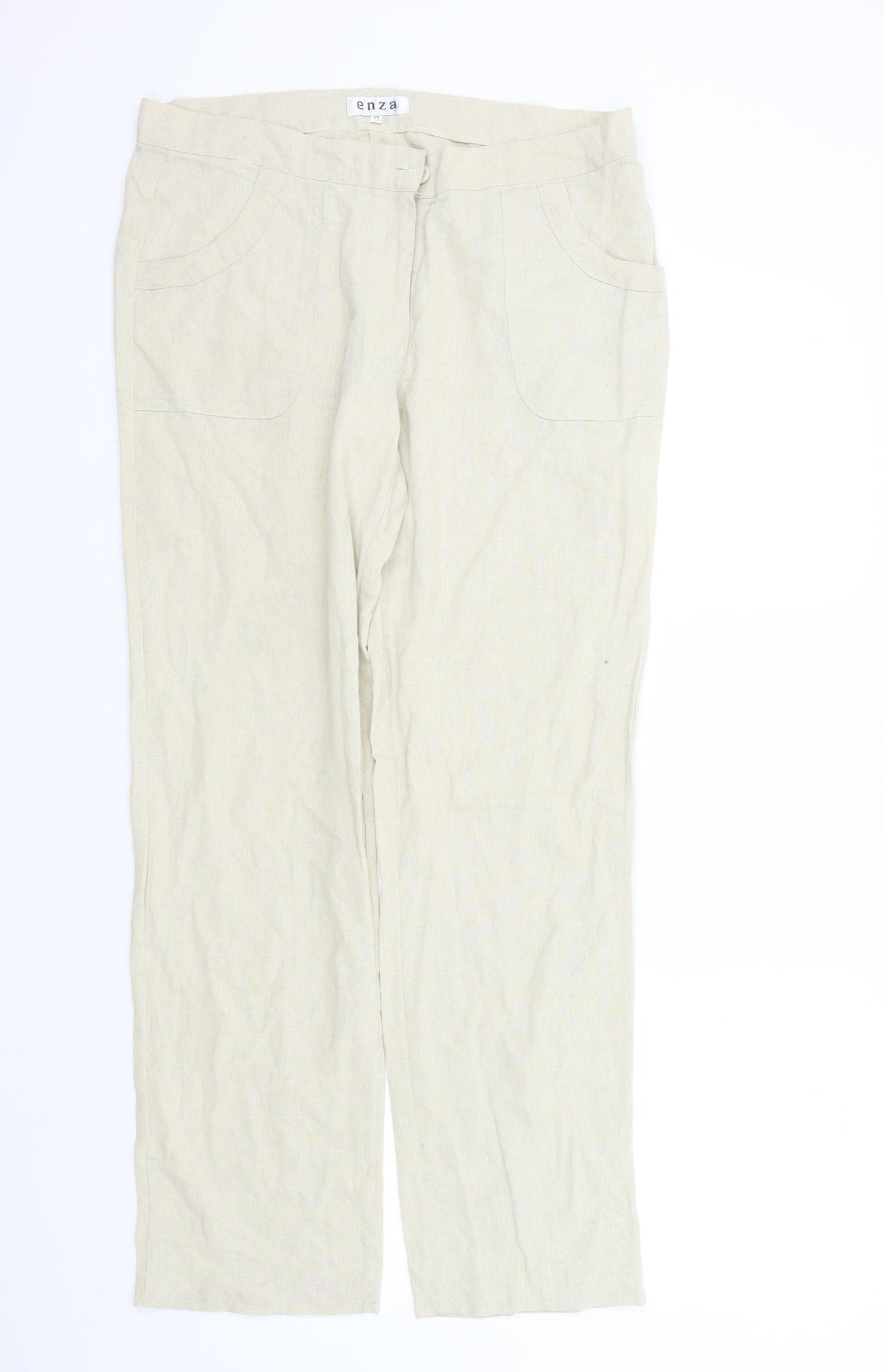 Enza Womens Beige   Trousers  Size XL L29 in