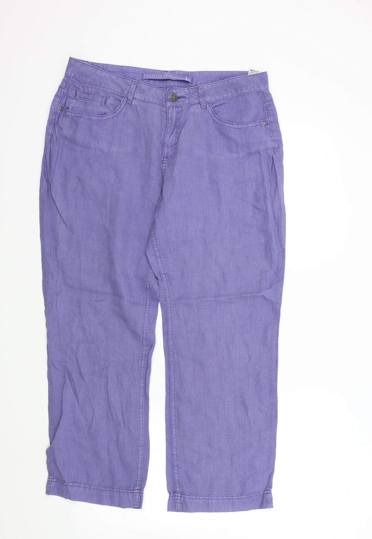 M&S Womens Blue   Trousers  Size 12 L26 in