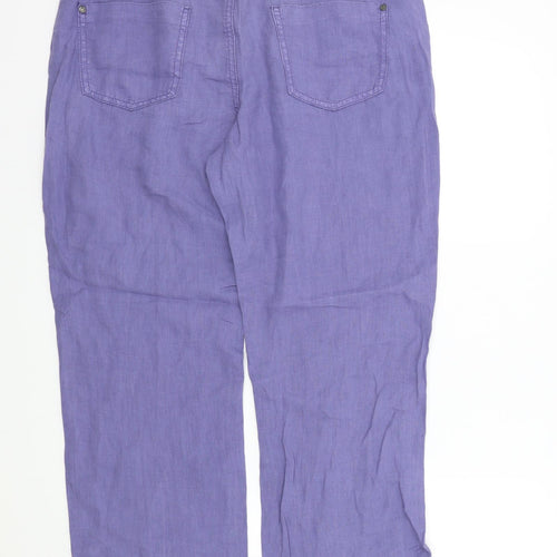 M&S Womens Blue   Trousers  Size 12 L26 in