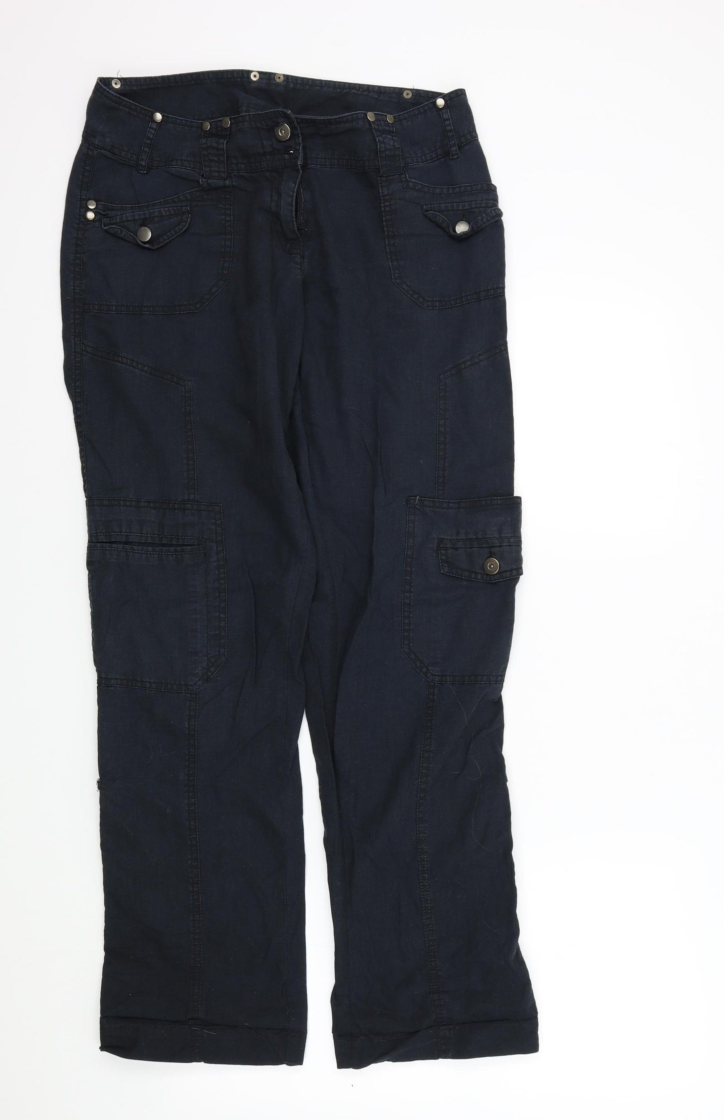 Woolworths Womens Black   Trousers  Size 10 L32 in