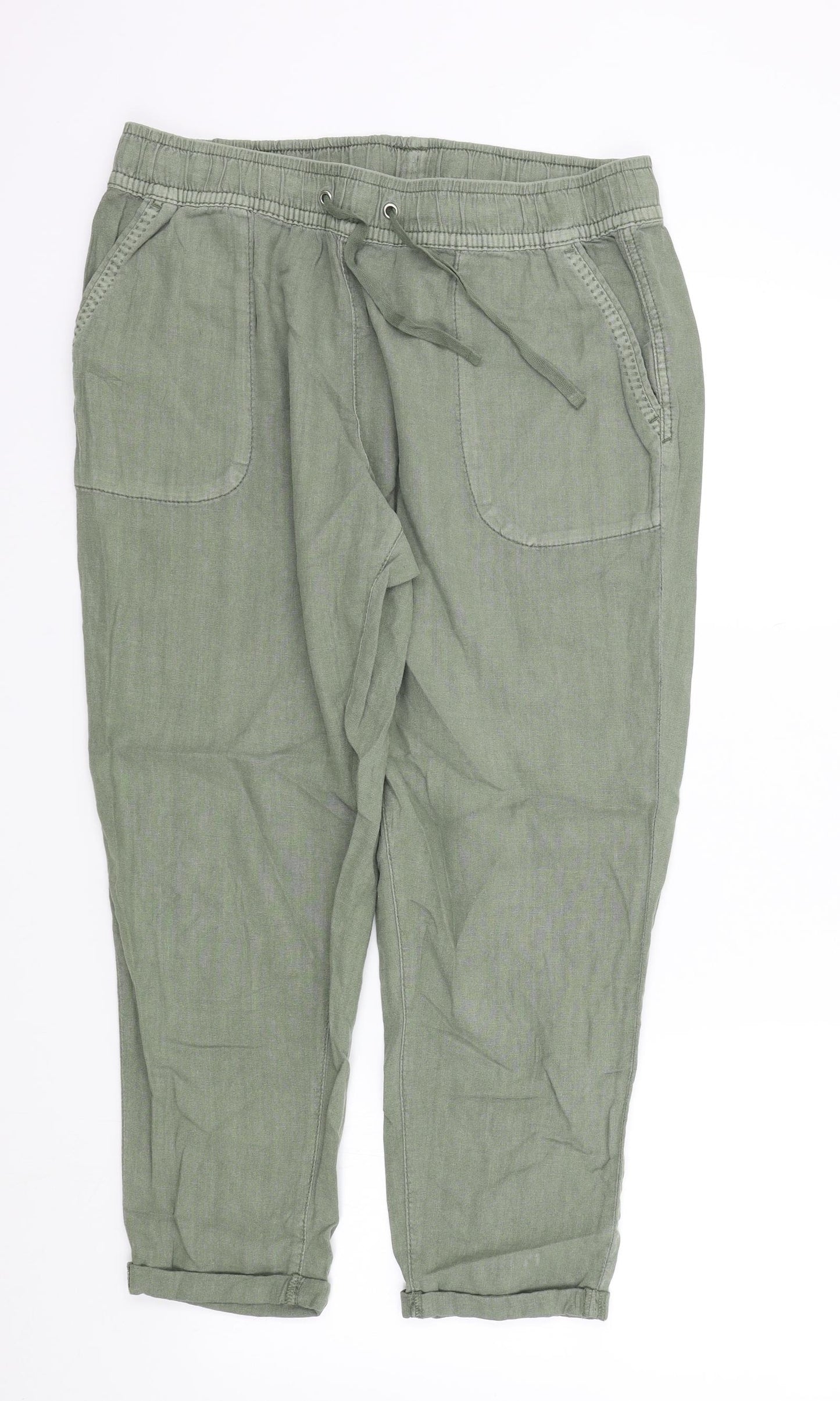 Prinsiples Womens Green   Trousers  Size 14 L25 in