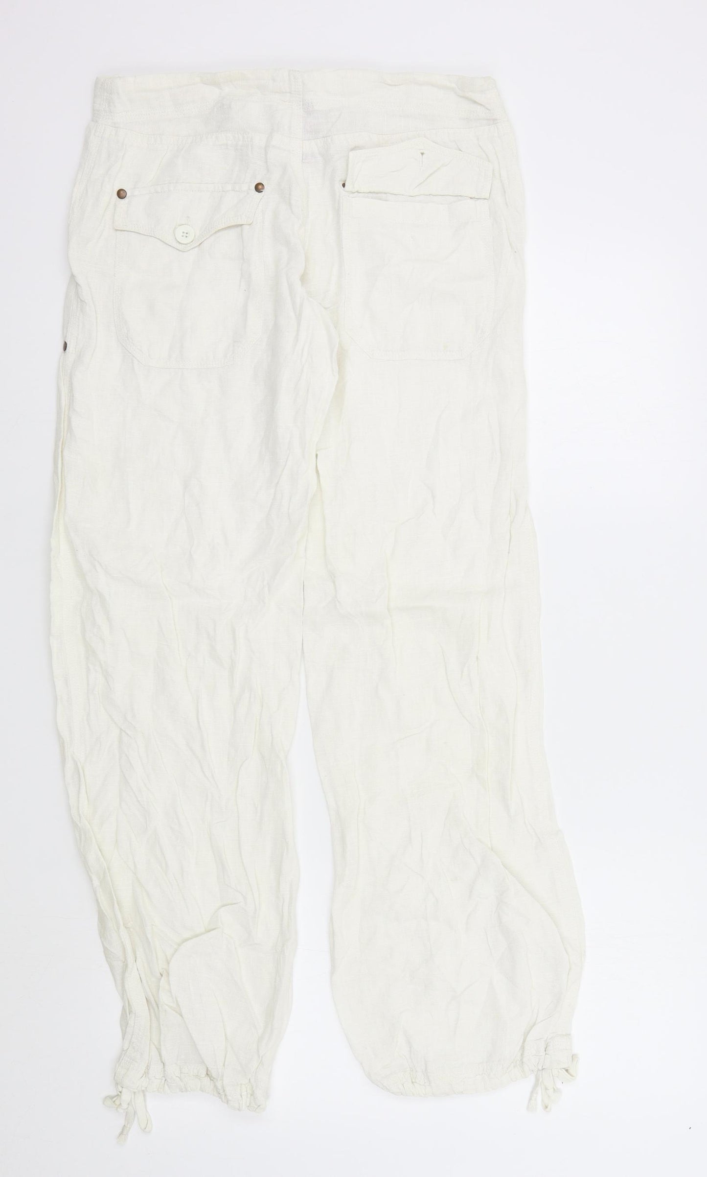 H&M Womens White   Trousers  Size 34 L31 in