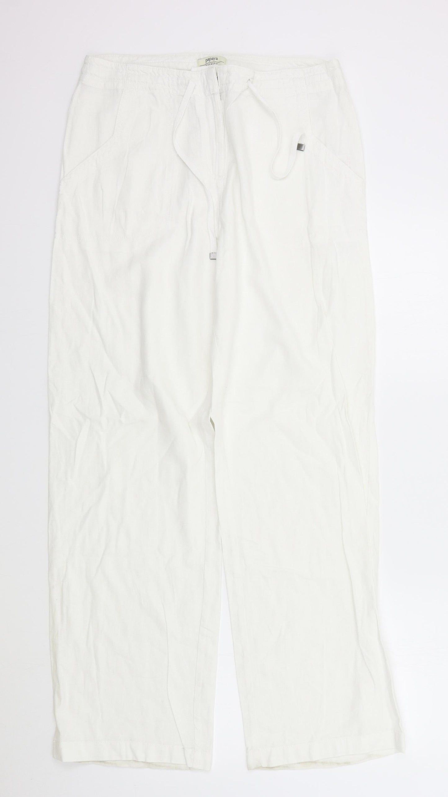 Papaya Womens White   Trousers  Size 12 L31 in
