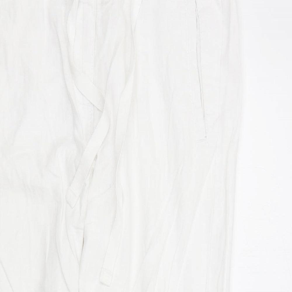 M&S Womens White   Trousers  Size 12 L27 in