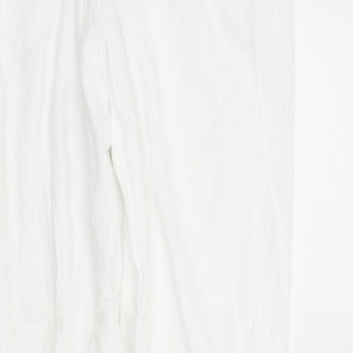M&S Womens White   Trousers  Size 12 L27 in