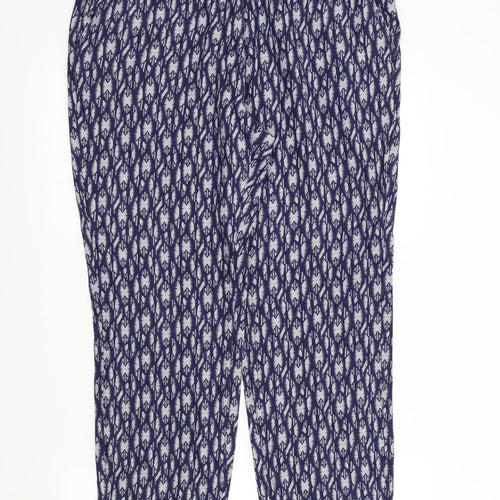 NEXT Womens Blue Geometric  Trousers  Size 14 L29 in