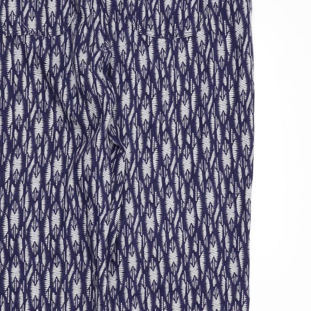 NEXT Womens Blue Geometric  Trousers  Size 14 L29 in