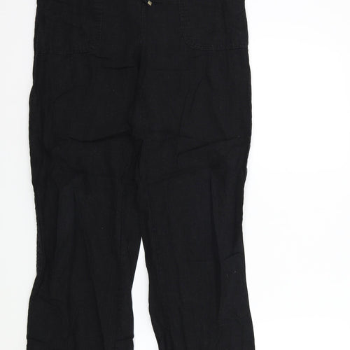 Peackocks Womens Black   Trousers  Size 12 L28 in
