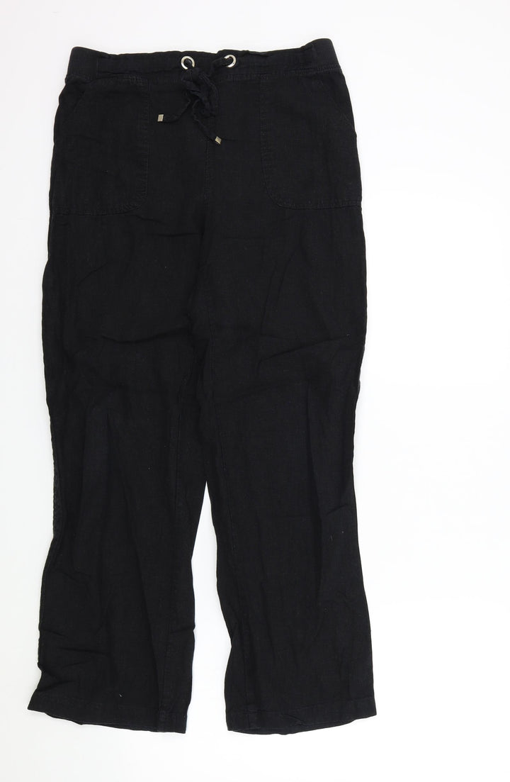 Peackocks Womens Black   Trousers  Size 12 L28 in