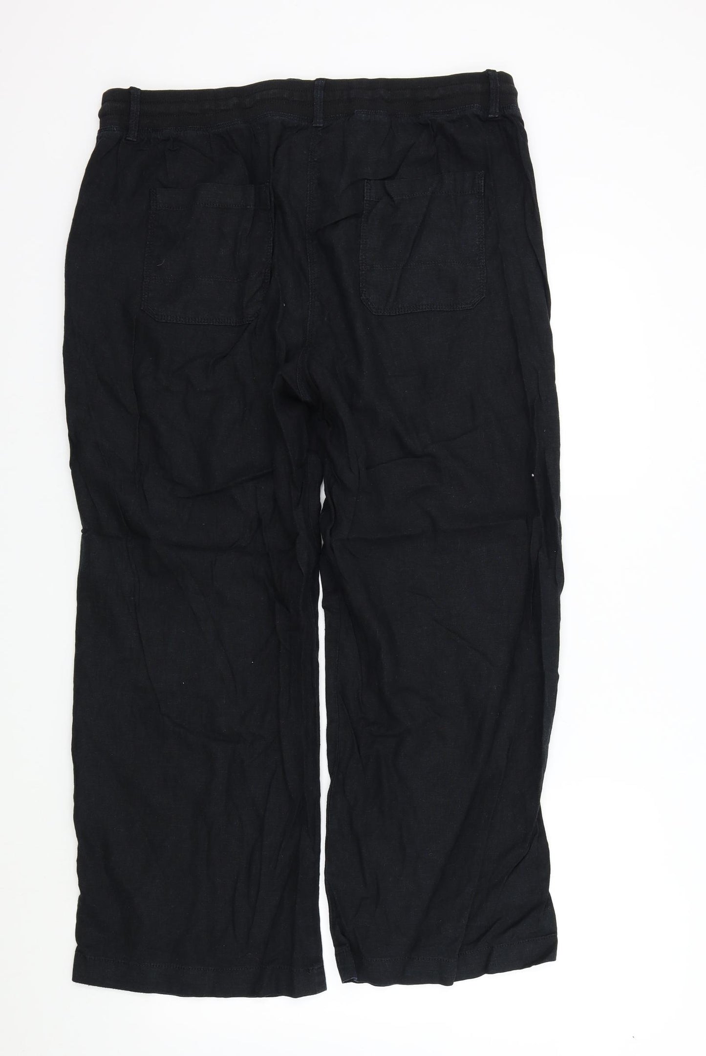 M&S Womens Black   Trousers  Size 16 L27 in