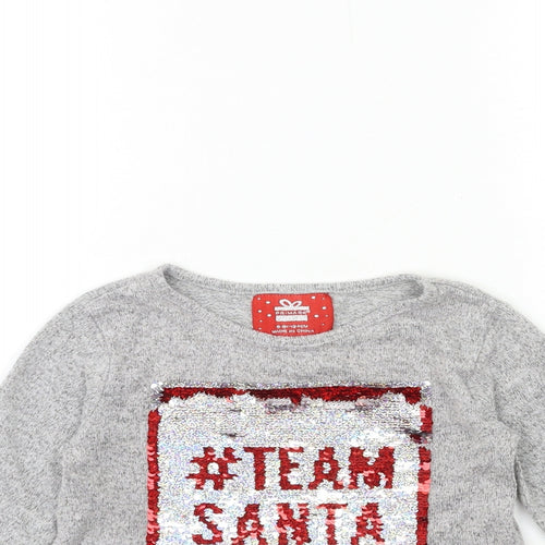 Primark Girls Grey   Basic T-Shirt Size 8 Years  - team santa