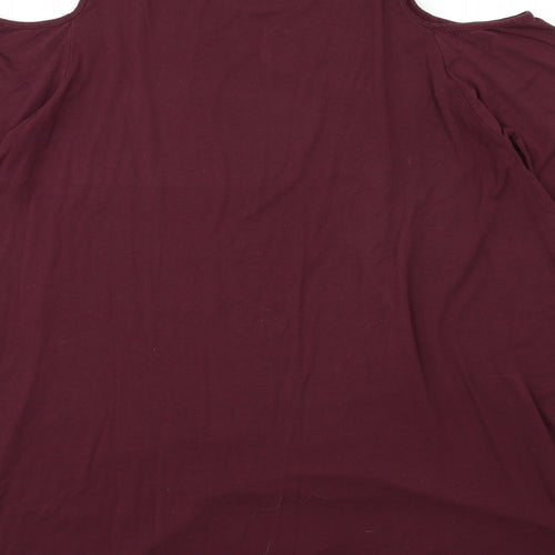 Apricot Womens Red   Basic T-Shirt Size 10  - Open Shoulder