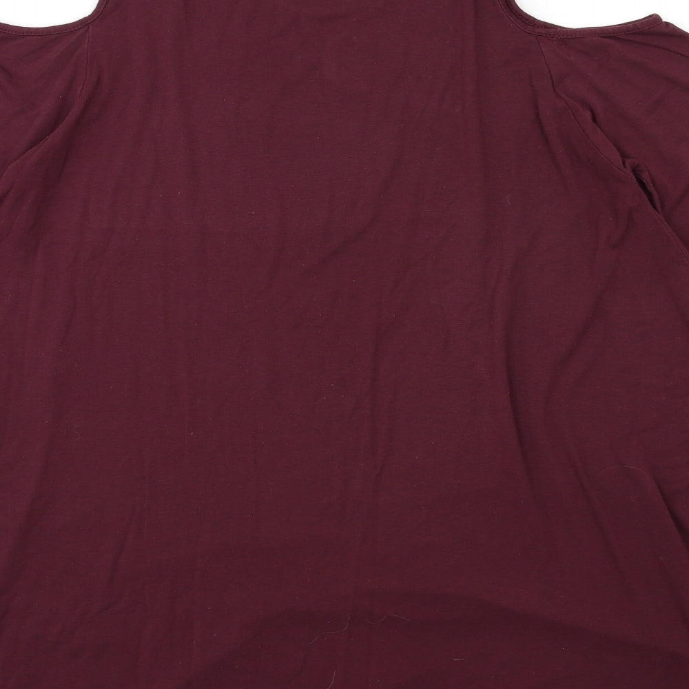 Apricot Womens Red   Basic T-Shirt Size 10  - Open Shoulder