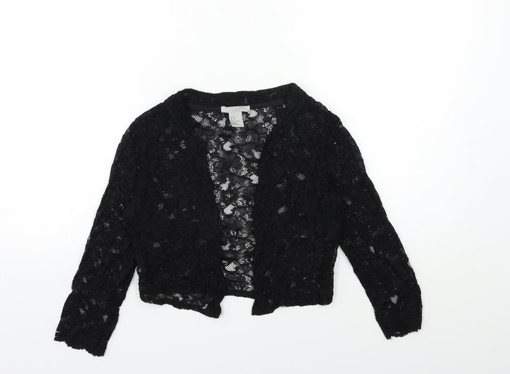 H&M Womens Black  Knit Cardigan Jumper Size XS
