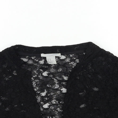 H&M Womens Black  Knit Cardigan Jumper Size XS