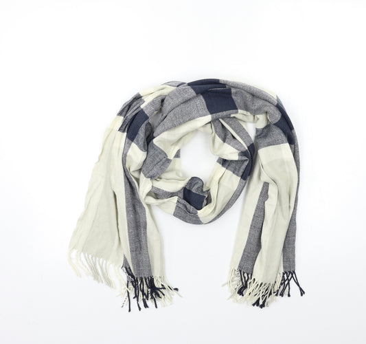 Front view of Preworn women’s blue check scarf