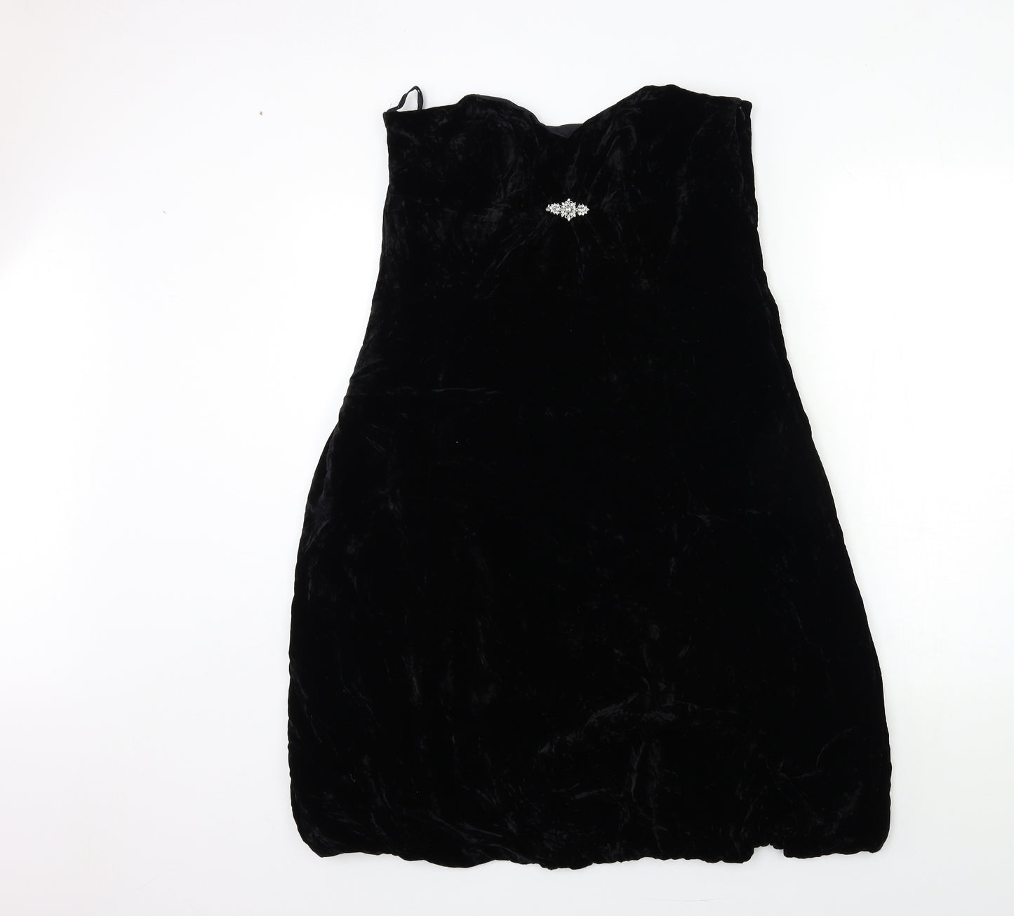 F&F Womens Black  Velour A-Line  Size 16