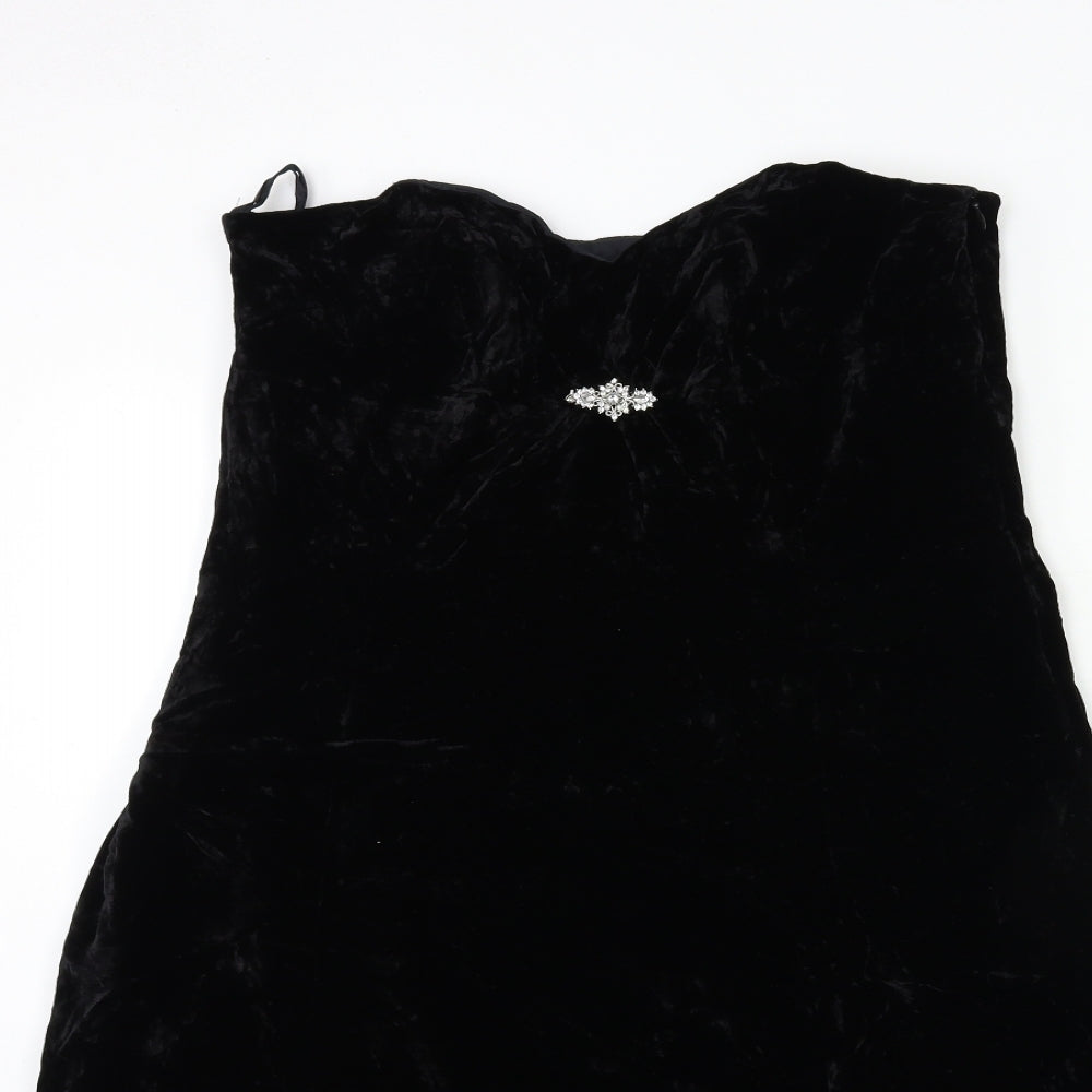 F&F Womens Black  Velour A-Line  Size 16