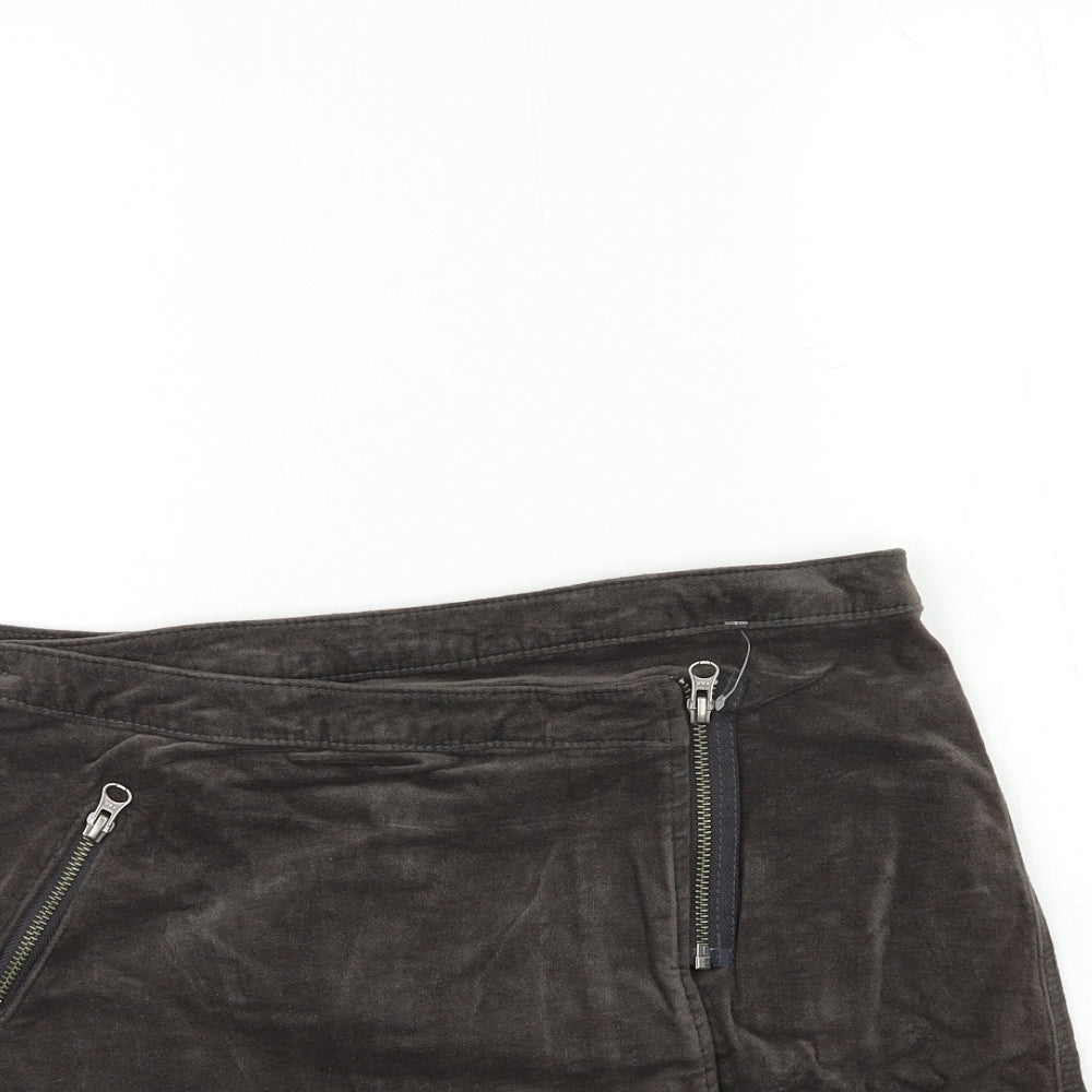 George Womens Grey  Velour Mini Skirt Size 12
