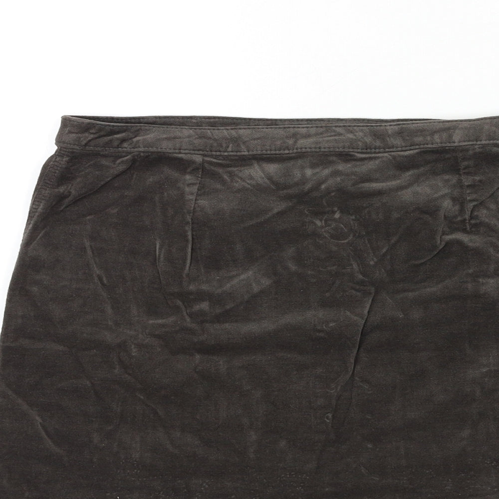George Womens Grey  Velour Mini Skirt Size 12