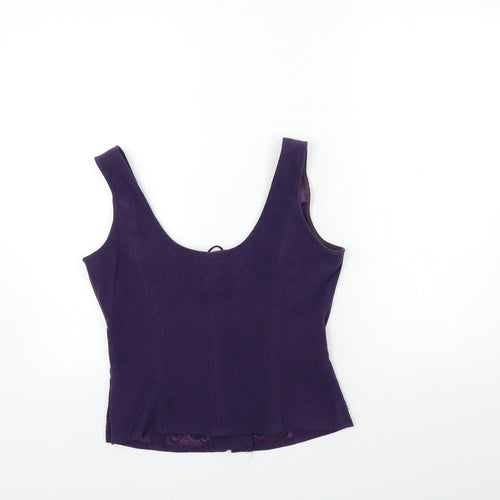 Clockhouse Womens Purple   Basic Tank Size 12  - Corset detail