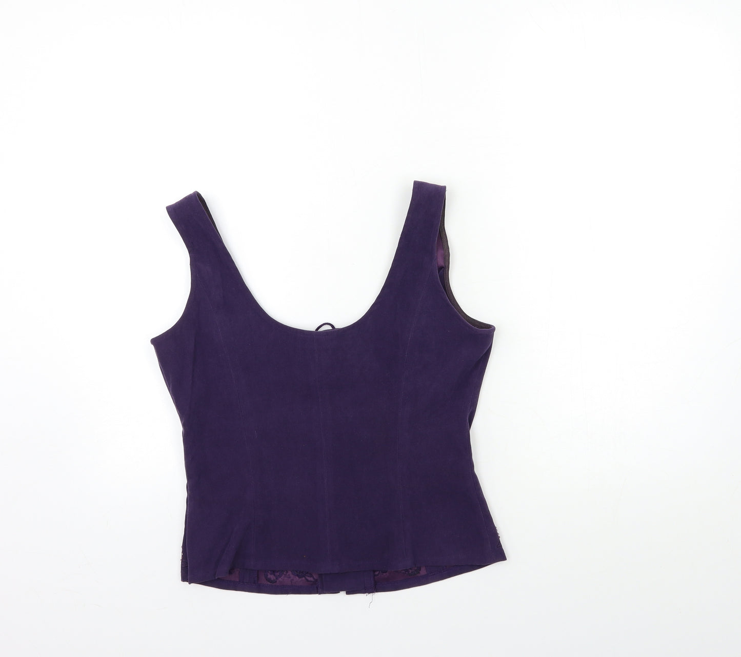 Clockhouse Womens Purple   Basic Tank Size 12  - Corset detail