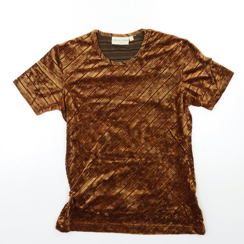 Lindex Womens Orange   Basic T-Shirt Size 6  - SIDE KNOT DETAIL