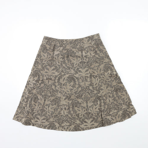 Pretty Woman Womens Grey Floral  A-Line Skirt Size 8
