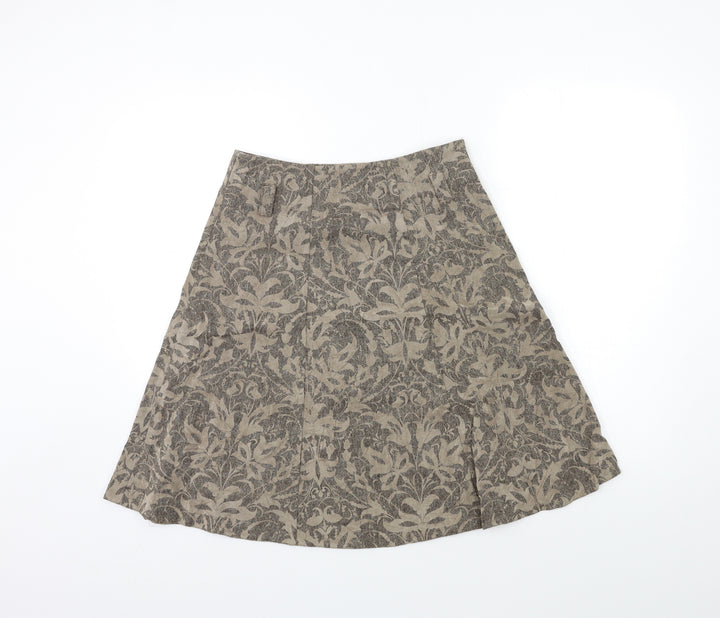 Pretty Woman Womens Grey Floral  A-Line Skirt Size 8