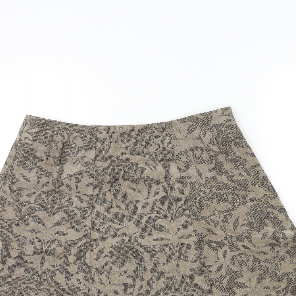 Pretty Woman Womens Grey Floral  A-Line Skirt Size 8