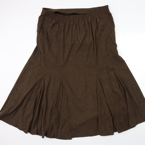 Being casual Womens Brown Animal Print  Flare Skirt Size 20