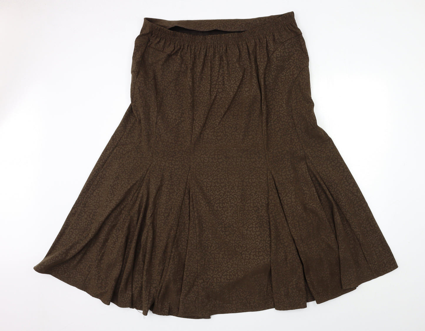 Being casual Womens Brown Animal Print  Flare Skirt Size 20