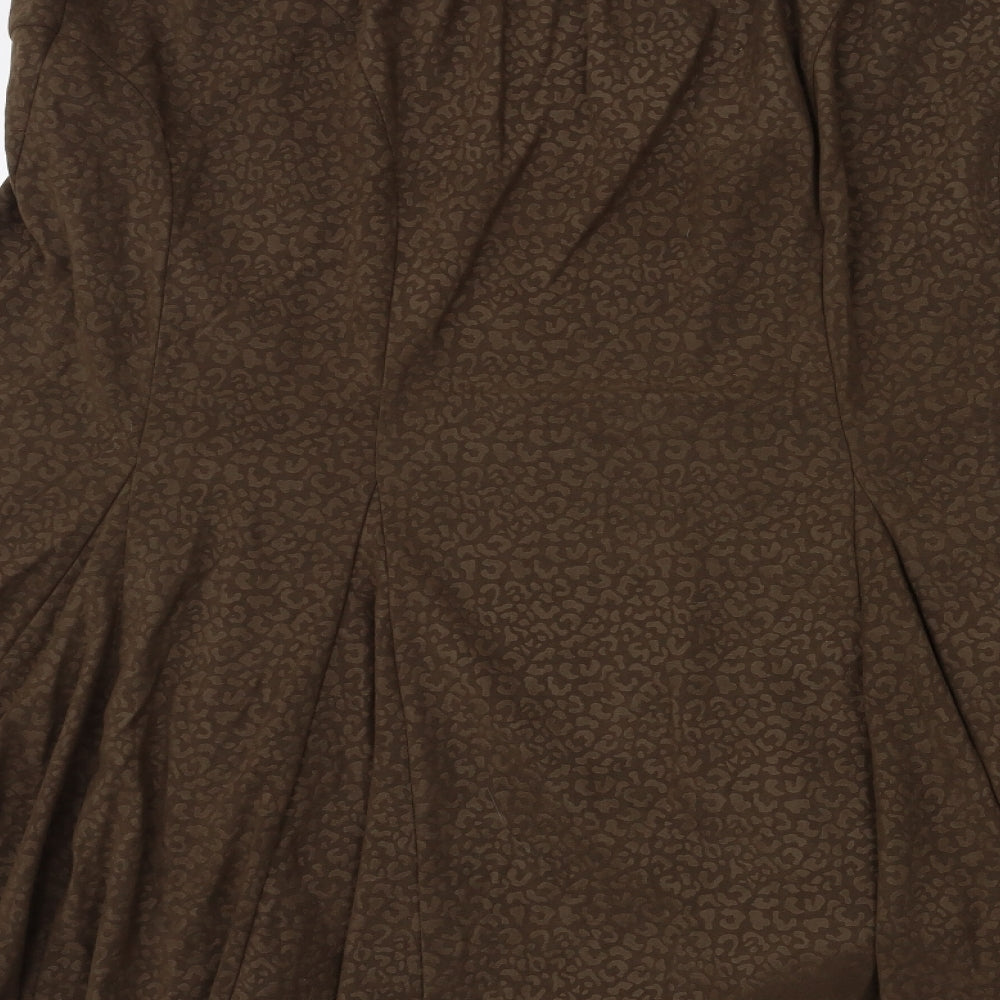Being casual Womens Brown Animal Print  Flare Skirt Size 20