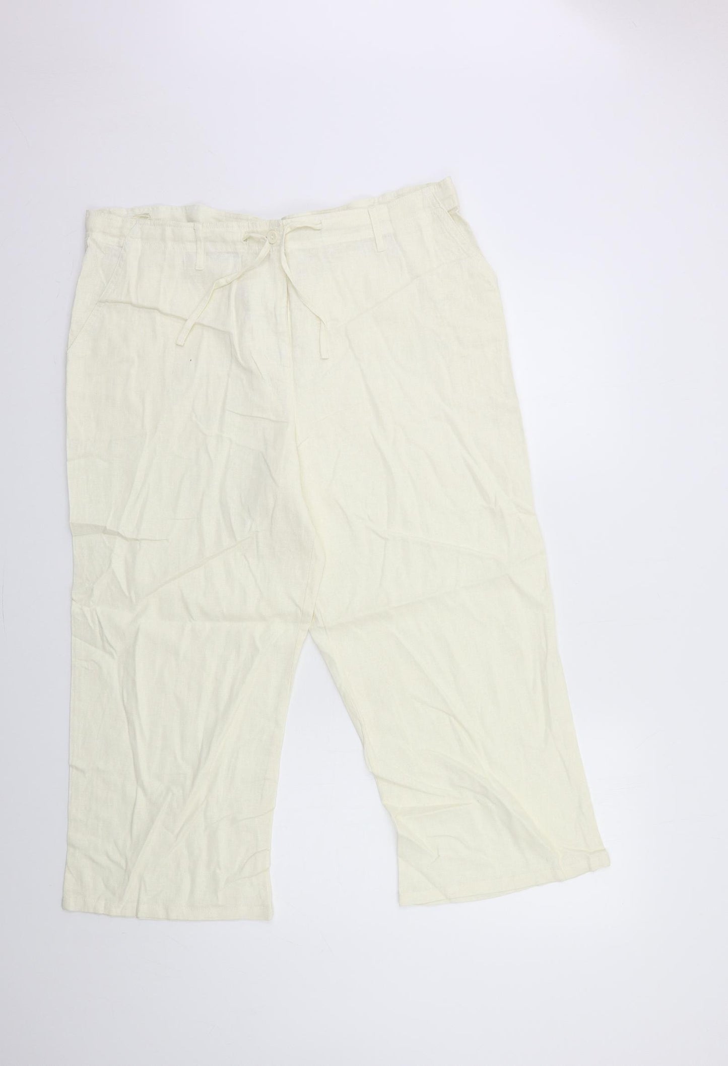 MIA Womens Ivory   Cropped Trousers Size 18 L22 in