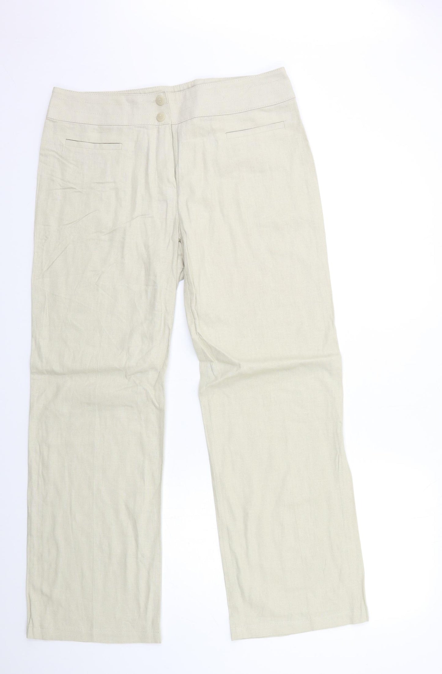 Marks and Spencer Womens Beige   Trousers  Size 14 L31 in