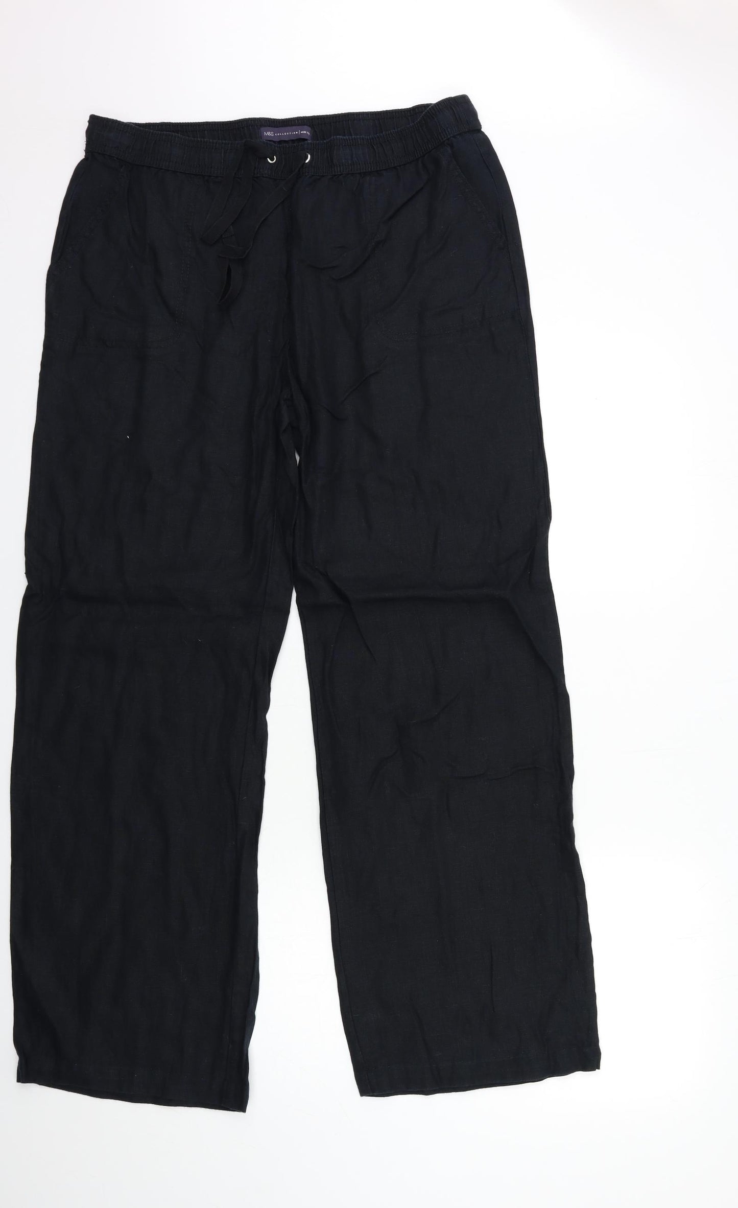 Marks and Spencer Womens Black   Trousers  Size 16 L32 in
