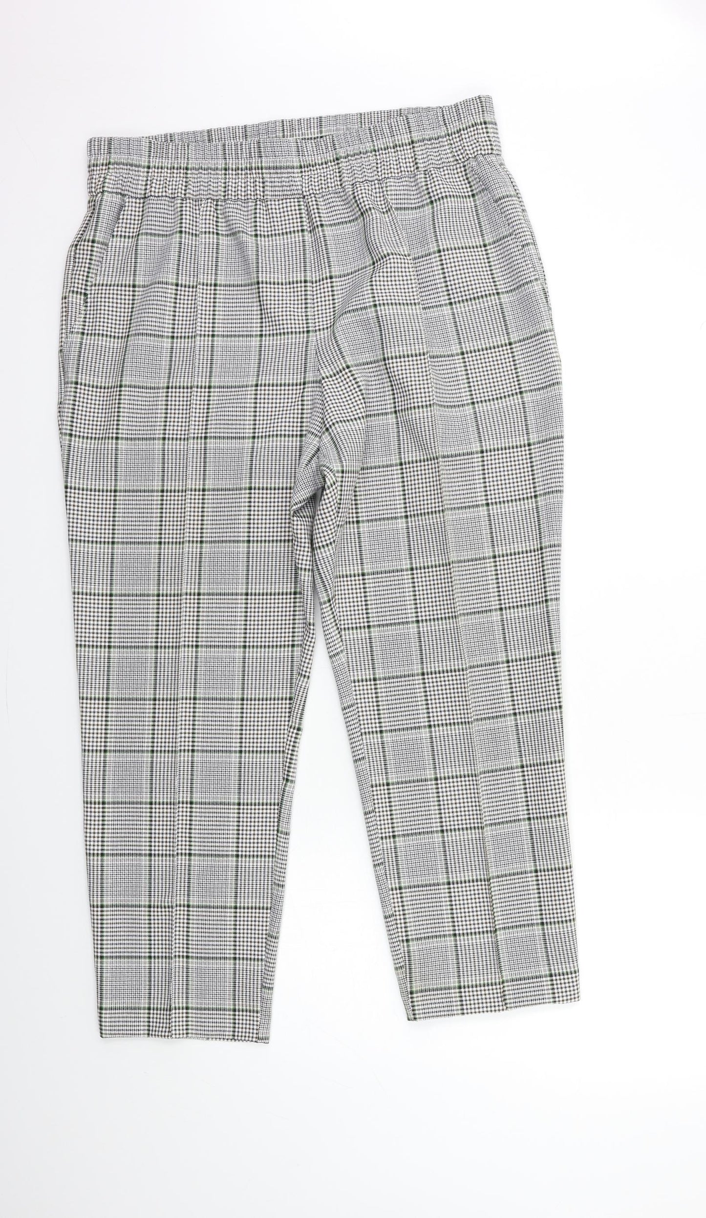 Primark Womens Grey Check  Trousers  Size 16 L26 in