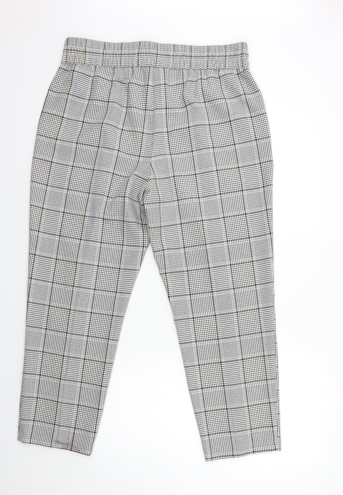 Primark Womens Grey Check  Trousers  Size 16 L26 in