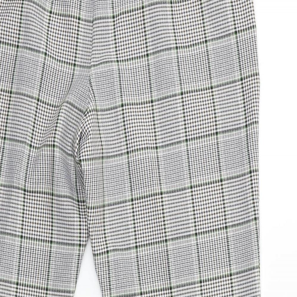 Primark Womens Grey Check  Trousers  Size 16 L26 in