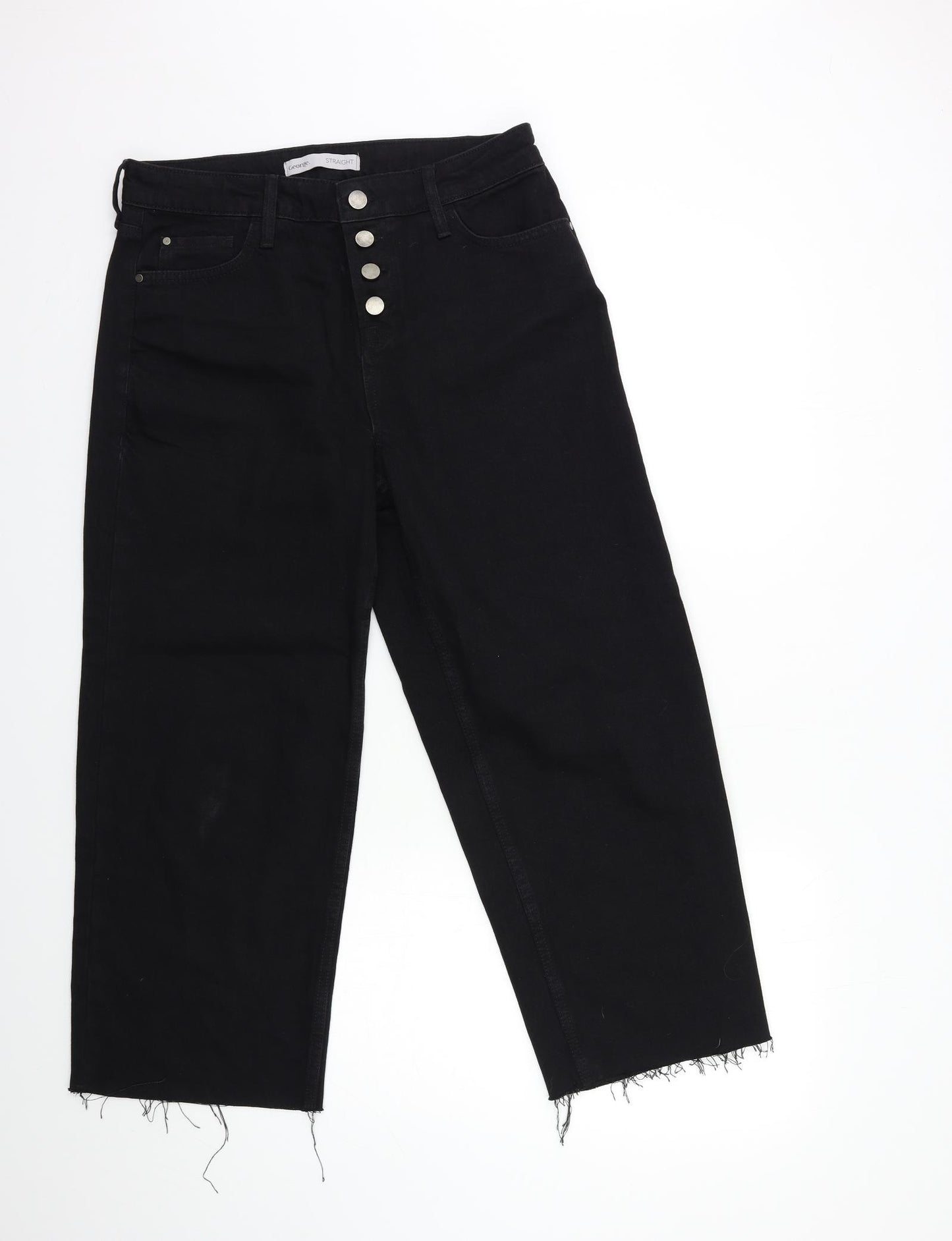 George Womens Black  Denim Cropped Jeans Size 12 L25 in