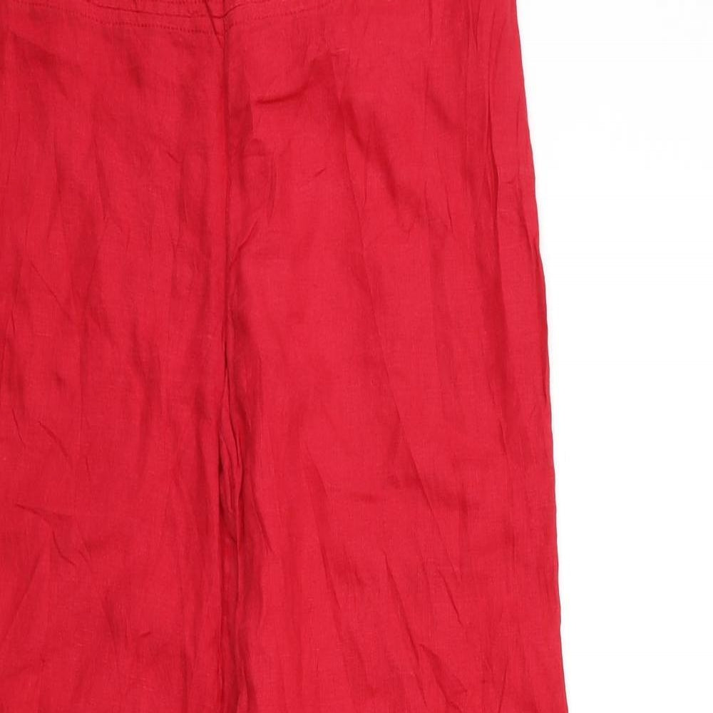 H&M Womens Red   Trousers  Size 12 L31 in