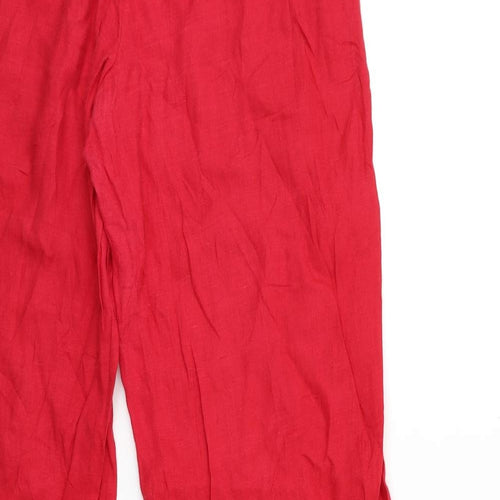 H&M Womens Red   Trousers  Size 12 L31 in