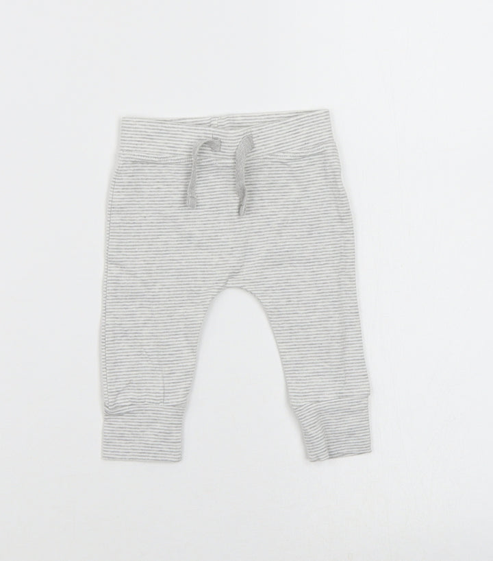 Asda George Girls Multicoloured Striped  Jogger Trousers Size 0-3 Months