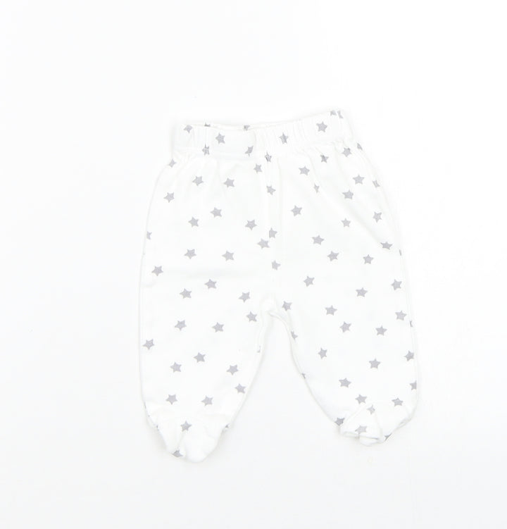 Studio Baby White Jogger Trousers Size 0-3 Months