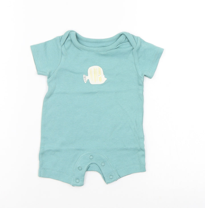 M&S Boys Green Babygrow One-Piece Size 0-3 Months