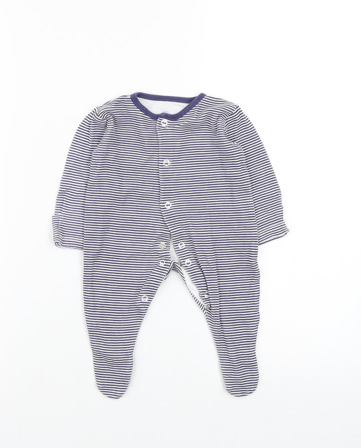 Asda George Boys Multicoloured Striped  Babygrow One-Piece Size 0-3 Months