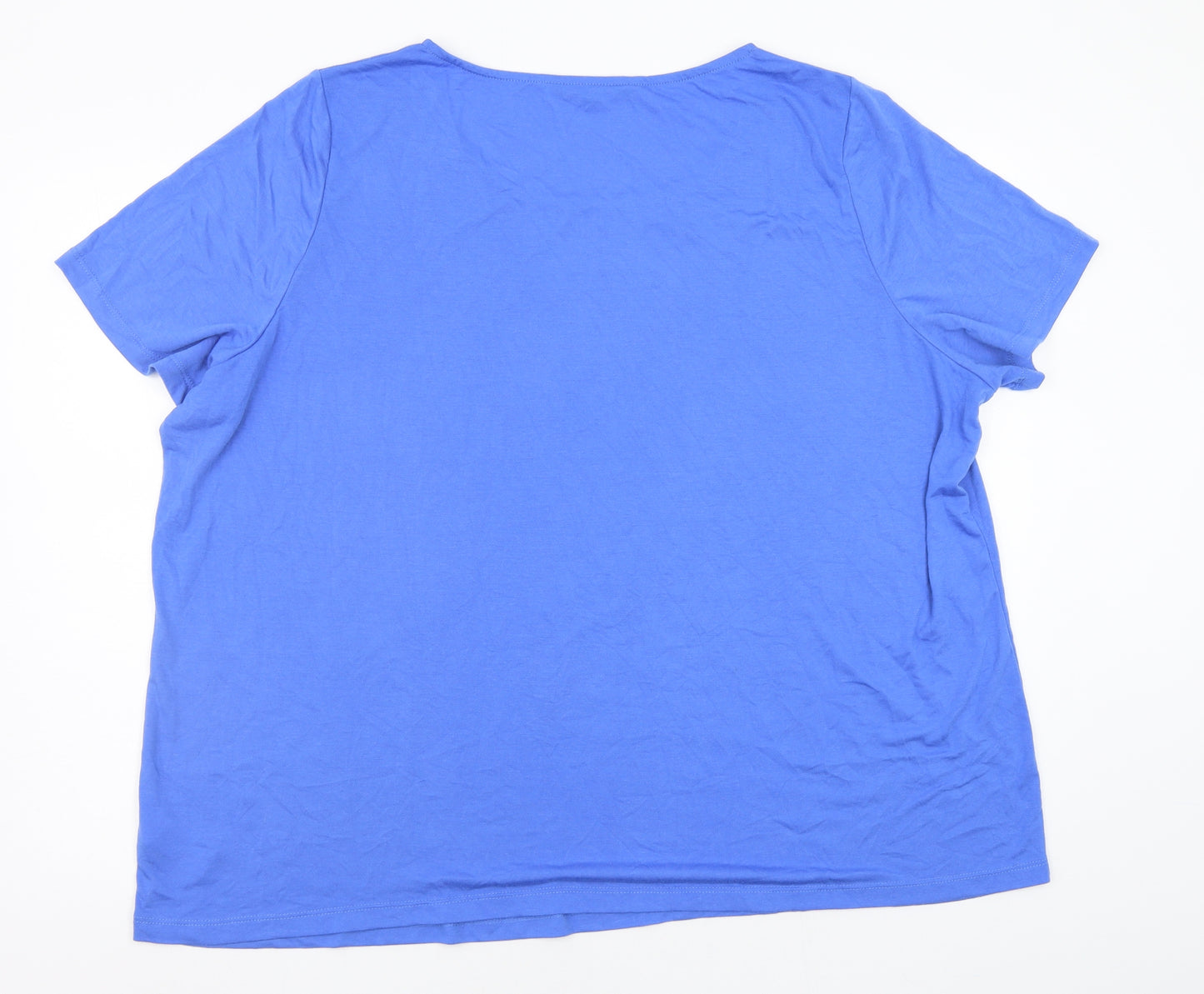 love tees Womens Blue Floral  Basic T-Shirt Size 26