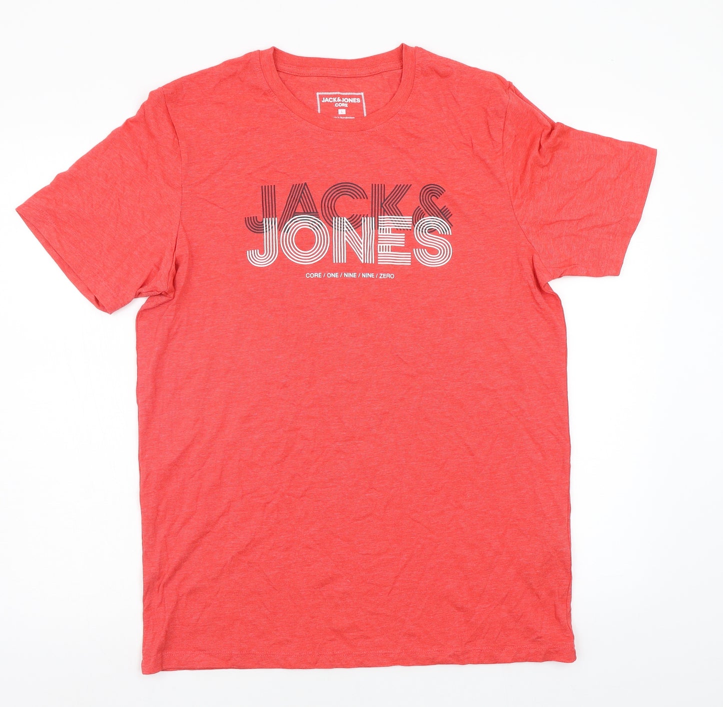 JACK AND JONES Mens Red    T-Shirt Size L