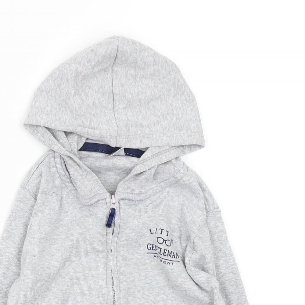 little gentelmen Boys Grey   Full Zip Jumper Size 24 Months