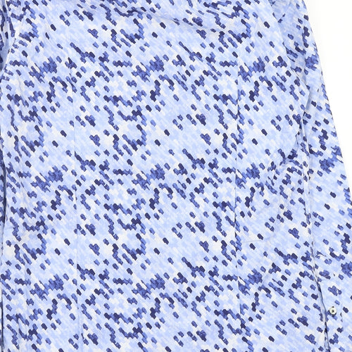 steel&jelly Mens Blue Geometric   Button-Up Size S